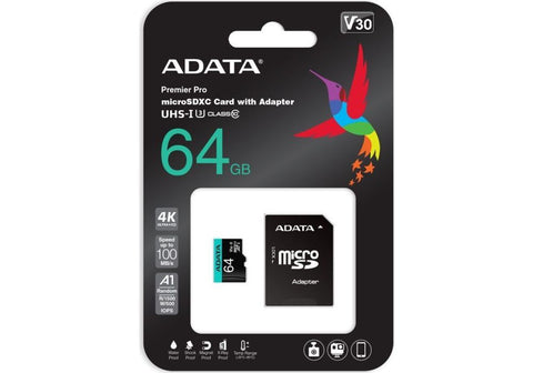 ADATA 64GB Premier Pro microSDXC Card