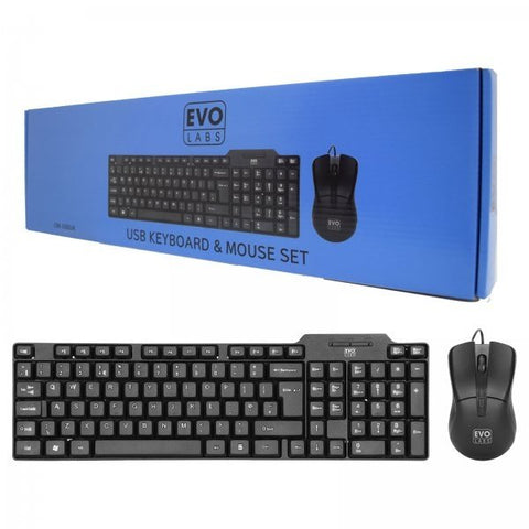 Evo Labs USB Keyboard and Mouse Set