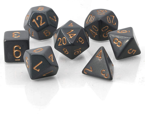 Chessex Opaque Dice Dark Grey w/copper