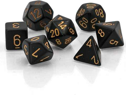 Chessex Opaque Dice Black w/gold