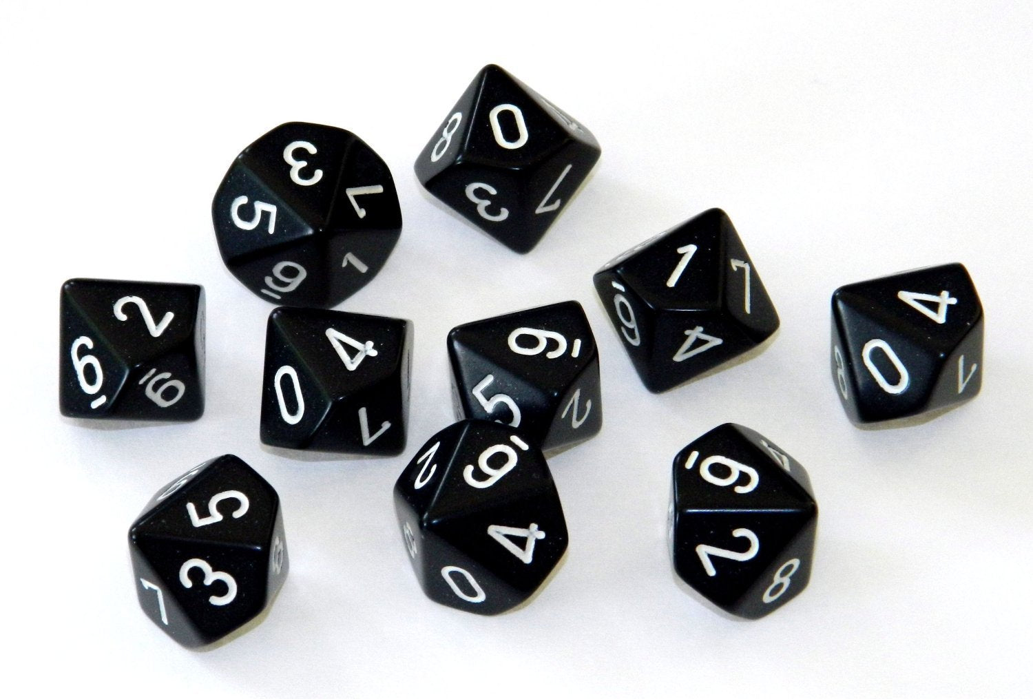 Chessex Opaque Dice Black w/white