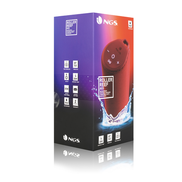 NGS, Roller Reef RED, IP67 Waterproof, BT 5.0 Speaker