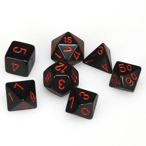 Chessex Opaque Dice Black w/red